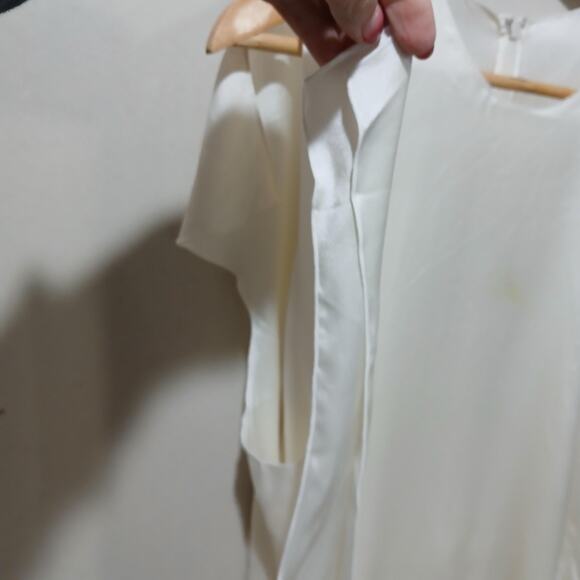 LILYSILK Shirt Womens XL White 100% Mulberry Silk Sleeveless Blouse Top Flaw - Picture 2 of 10